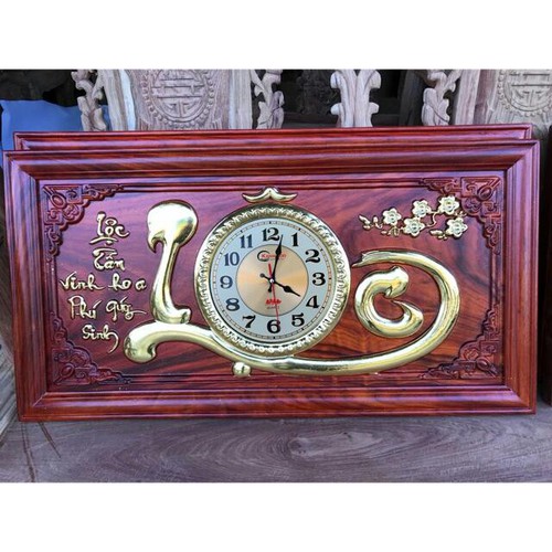 Tranh Đồng Hồ Gỗ Hương Đỏ Chữ Lộc